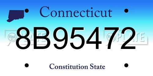 8B95472 Connecticut License Plate