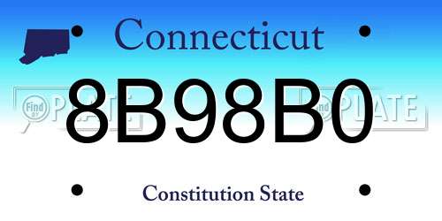 8B98B0 Connecticut License Plate