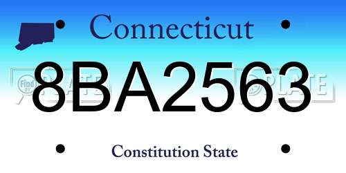8BA2563 Connecticut License Plate