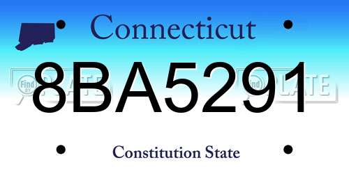 8BA5291 Connecticut License Plate