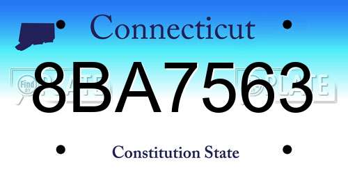 8BA7563 Connecticut License Plate