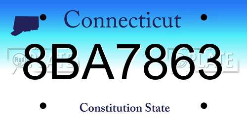 8BA7863 Connecticut License Plate