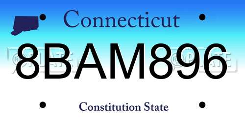 8BAM896 Connecticut License Plate