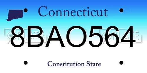 8BAO564 Connecticut License Plate