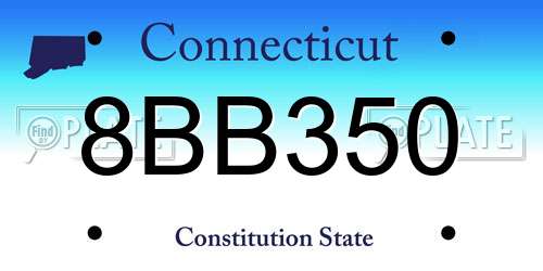 8BB350 Connecticut License Plate