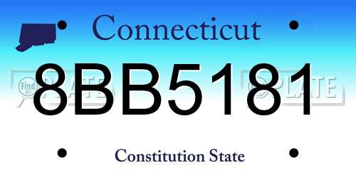 8BB5181 Connecticut License Plate