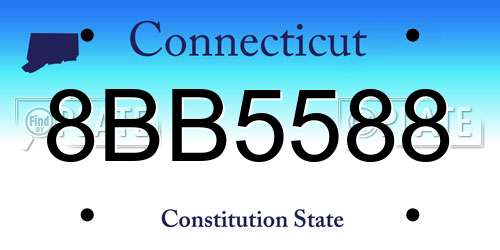 8BB5588 Connecticut License Plate