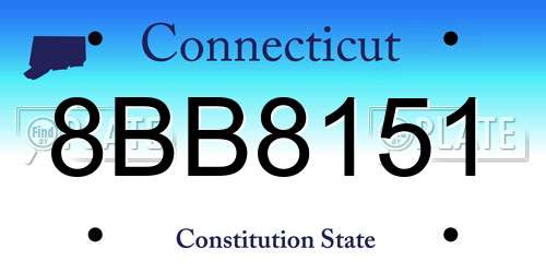8BB8151 Connecticut License Plate