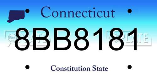 8BB8181 Connecticut License Plate