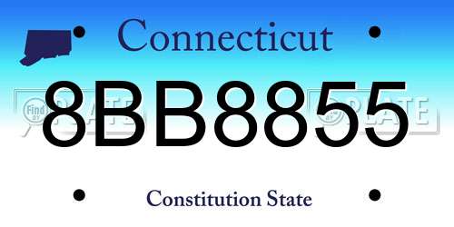 8BB8855 Connecticut License Plate
