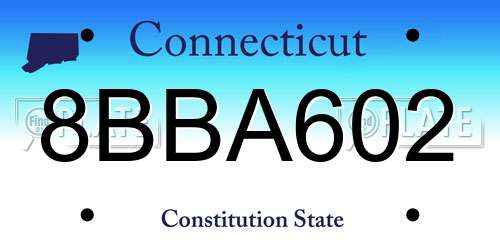 8BBA602 Connecticut License Plate