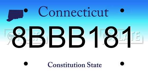 8BBB181 Connecticut License Plate