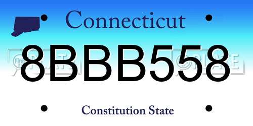 8BBB558 Connecticut License Plate