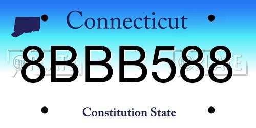 8BBB588 Connecticut License Plate