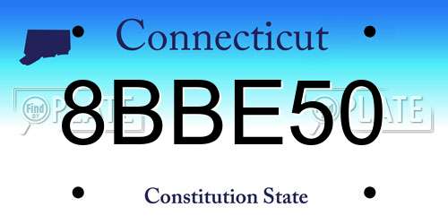 8BBE50 Connecticut License Plate