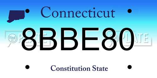 8BBE80 Connecticut License Plate