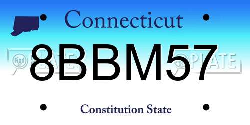 8BBM57 Connecticut License Plate