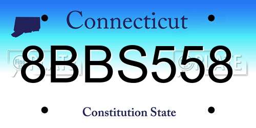 8BBS558 Connecticut License Plate