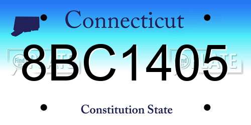 8BC1405 Connecticut License Plate
