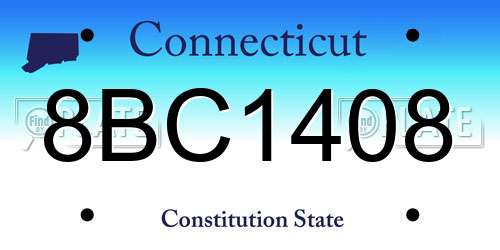 8BC1408 Connecticut License Plate