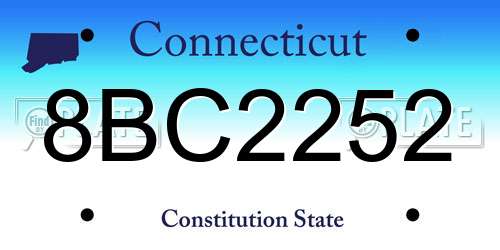 8BC2252 Connecticut License Plate