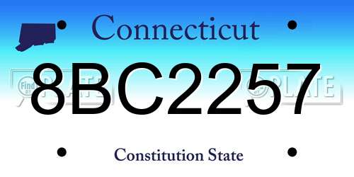 8BC2257 Connecticut License Plate