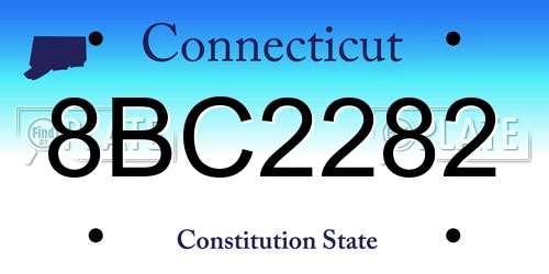 8BC2282 Connecticut License Plate