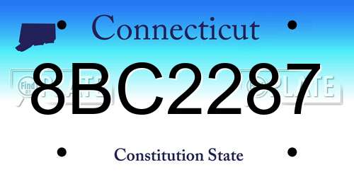 8BC2287 Connecticut License Plate