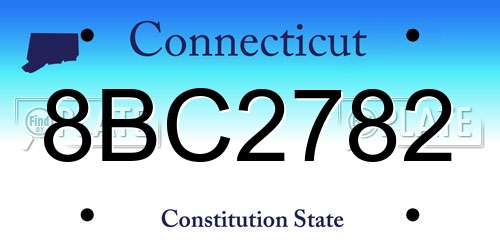8BC2782 Connecticut License Plate