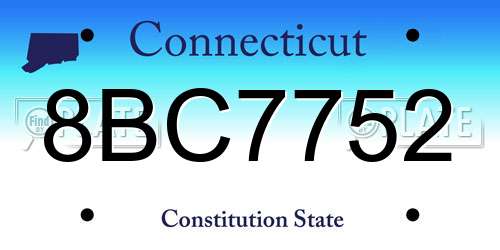 8BC7752 Connecticut License Plate