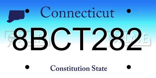 8BCT282 Connecticut License Plate