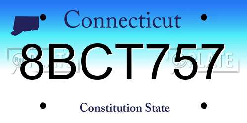 8BCT757 Connecticut License Plate