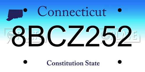 8BCZ252 Connecticut License Plate