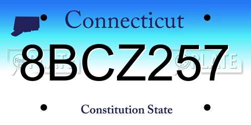 8BCZ257 Connecticut License Plate