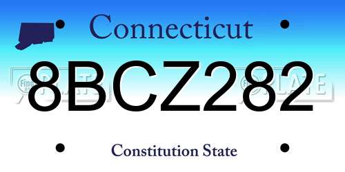 8BCZ282 Connecticut License Plate
