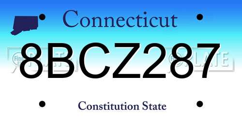 8BCZ287 Connecticut License Plate