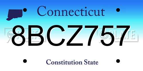 8BCZ757 Connecticut License Plate
