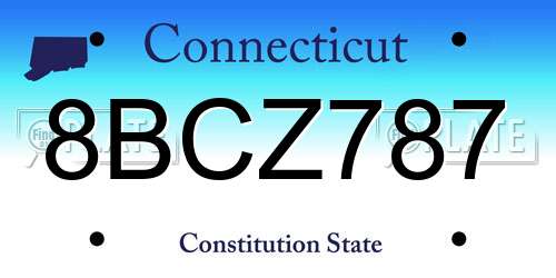 8BCZ787 Connecticut License Plate