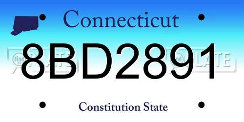 8BD2891 Connecticut License Plate