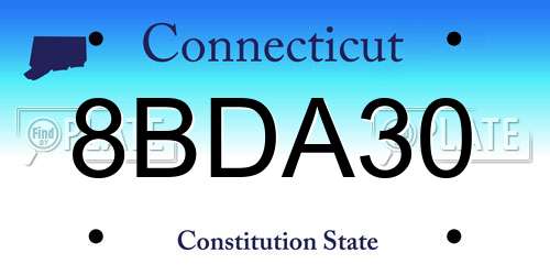 8BDA30 Connecticut License Plate