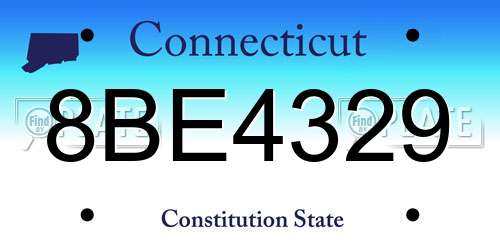 8BE4329 Connecticut License Plate