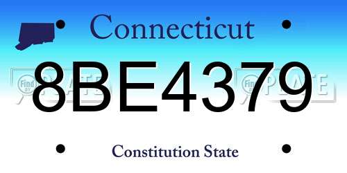 8BE4379 Connecticut License Plate