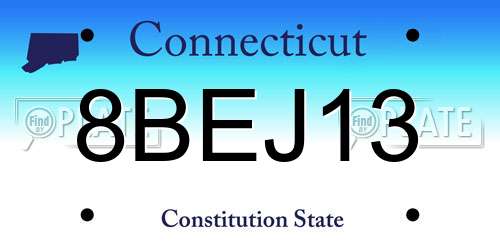 8BEJ13 Connecticut License Plate