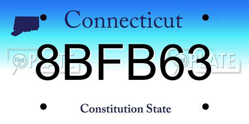 8BFB63 Connecticut License Plate