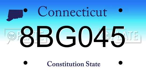 8BG045 Connecticut License Plate
