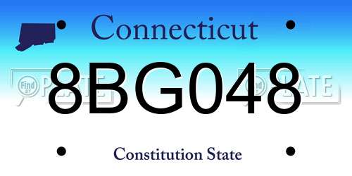 8BG048 Connecticut License Plate