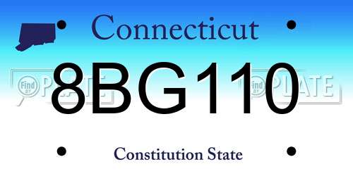 8BG110 Connecticut License Plate