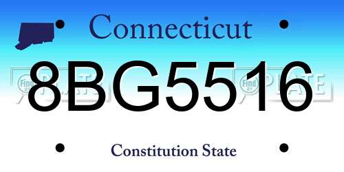 8BG5516 Connecticut License Plate