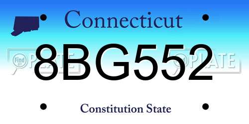 8BG552 Connecticut License Plate