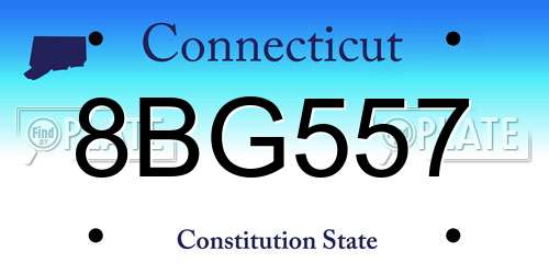 8BG557 Connecticut License Plate